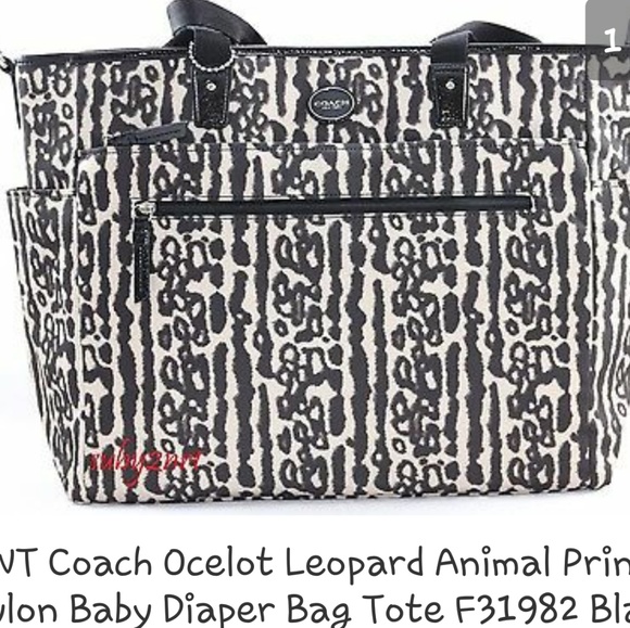 Leopard $300+ Coach diaper bag multi use bag New - Picture 1 of 4